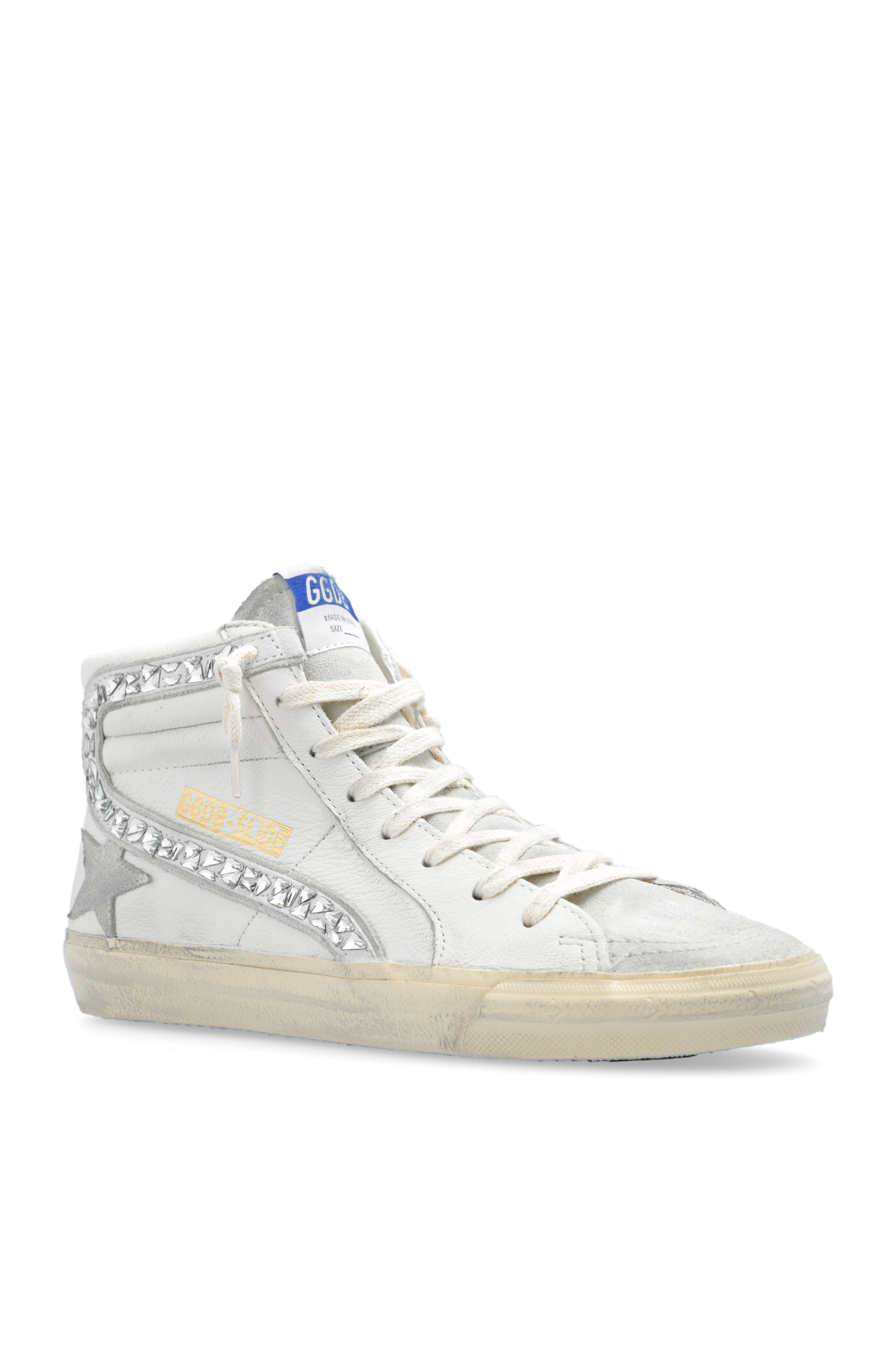 スニーカー Golden  Embellished suede Slide Classic sneakers Slide embellished distressed glittered leather and suede